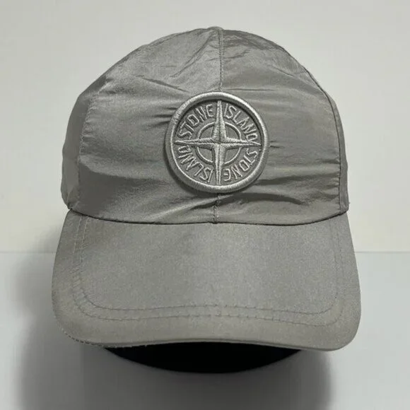 Stone Island NYLON METAL IN ECONYL Compass Patch Cap Grey Silver - Picture 3 of 10